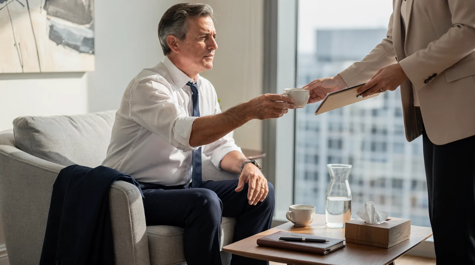 Because the implant removes the need for daily medication, executives can rebuild their careers